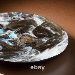 Large 14.5 Inch Murano Style Hand Blown Art Glass Charger Plate Signed 2001