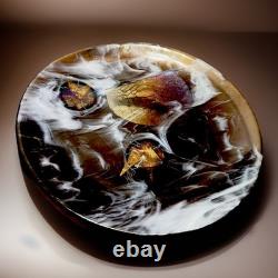 Large 14.5 Inch Murano Style Hand Blown Art Glass Charger Plate Signed 2001