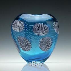 Large Blue Murano Barovier Toso Glass Vase c1980