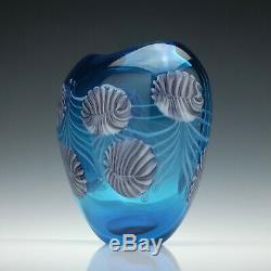 Large Blue Murano Barovier Toso Glass Vase c1980