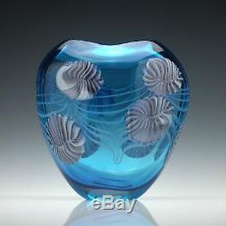 Large Blue Murano Barovier Toso Glass Vase c1980