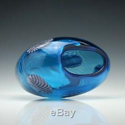 Large Blue Murano Barovier Toso Glass Vase c1980