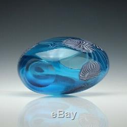 Large Blue Murano Barovier Toso Glass Vase c1980