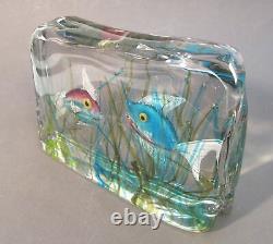 Large Cenedese Murano Glass Aquarium Sculpture or Bookend Amazing Quality