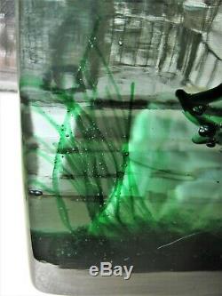 Large Cenedese Murano Italy Glass Block Fish Aquarium Paperweight EX CONDITION