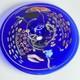 Large Cobalt Blue Art Glass Millefiori Bowl Hand Blown Murano Style 16