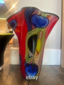 Large Exquisite possible Murano hand blown glass vase, perfect condition