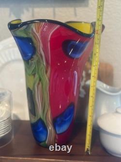 Large Exquisite possible Murano hand blown glass vase, perfect condition