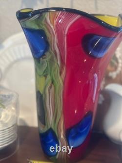 Large Exquisite possible Murano hand blown glass vase, perfect condition