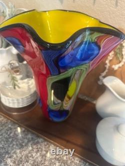 Large Exquisite possible Murano hand blown glass vase, perfect condition