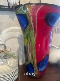 Large Exquisite possible Murano hand blown glass vase, perfect condition