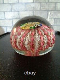 Large FRATELLI TOSO Murano Glass Twisted Ribbon Millefiori CROWN Paperweight