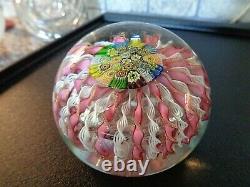 Large FRATELLI TOSO Murano Glass Twisted Ribbon Millefiori CROWN Paperweight