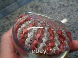 Large FRATELLI TOSO Murano Glass Twisted Ribbon Millefiori CROWN Paperweight