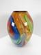 Large Hand Blown Art Glass Vase 12 Inch Swirl Abstract Multicolor Murano Style