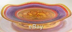 Large Hand Blown Glass Art Wall Bowl Platter By Dirwood Murano Murrini Incalmo