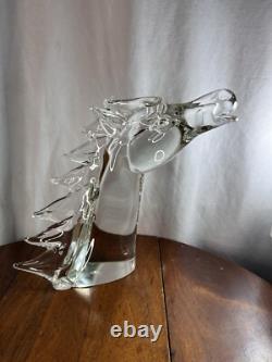 Large Hand Blown Murano Art Glass Horse Head 11 Gorgeous HUGE