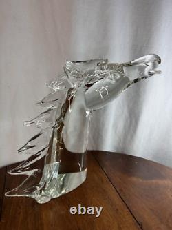 Large Hand Blown Murano Art Glass Horse Head 11 Gorgeous HUGE