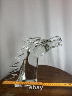 Large Hand Blown Murano Art Glass Horse Head 11 Gorgeous HUGE