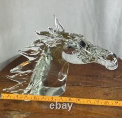 Large Hand Blown Murano Art Glass Horse Head 11 Gorgeous HUGE