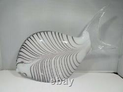 Large Hand Blown Murano Art Glass Stripped Angel Fish