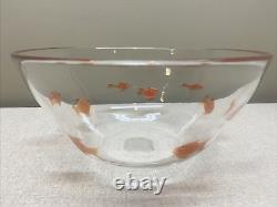 Large Hand Blown Murano Serving Bowl with koi/goldfish 9 3/4
