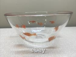 Large Hand Blown Murano Serving Bowl with koi/goldfish 9 3/4