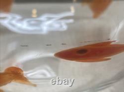Large Hand Blown Murano Serving Bowl with koi/goldfish 9 3/4