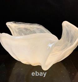 Large Hand Blown Murano Swirl Pattern Decorative Bowl Made In Italy 12