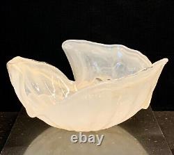 Large Hand Blown Murano Swirl Pattern Decorative Bowl Made In Italy 12