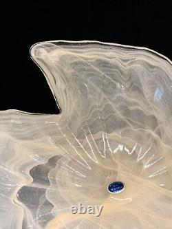 Large Hand Blown Murano Swirl Pattern Decorative Bowl Made In Italy 12