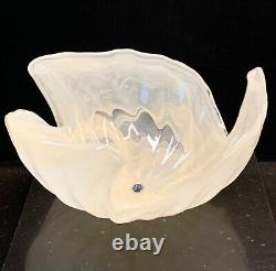 Large Hand Blown Murano Swirl Pattern Decorative Bowl Made In Italy 12