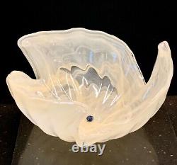 Large Hand Blown Murano Swirl Pattern Decorative Bowl Made In Italy 12