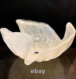 Large Hand Blown Murano Swirl Pattern Decorative Bowl Made In Italy 12