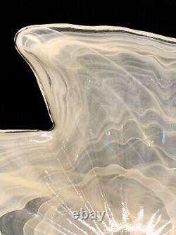 Large Hand Blown Murano Swirl Pattern Decorative Bowl Made In Italy 12