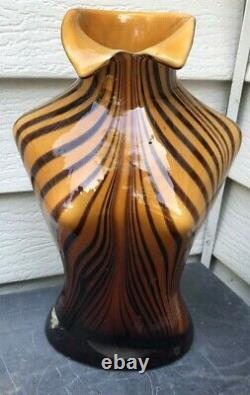 Large Hand Blown Vase Murano Style Woman Bust Torso Necklace Holder