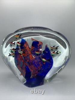 Large Heavy 14 Pound Murano Style Hand Blown Glass Fish Aquarium