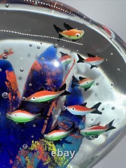 Large Heavy 14 Pound Murano Style Hand Blown Glass Fish Aquarium