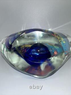 Large Heavy 14 Pound Murano Style Hand Blown Glass Fish Aquarium