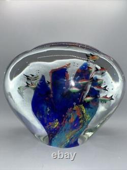Large Heavy 14 Pound Murano Style Hand Blown Glass Fish Aquarium