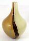 Large Heavy Hand Blown Murano Style Art Glass Vase Brown and Beige