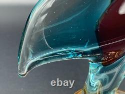 Large Italian Hand Blown Murano Glass Swan Bird Stature Figurine H 10 1/4 inch