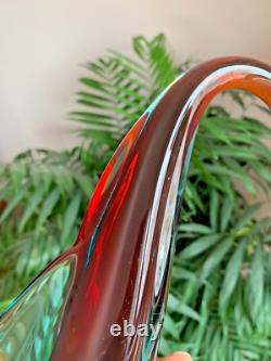 Large Italian Hand Blown Murano Glass Swan Bird Stature Figurine H 10 1/4 inch
