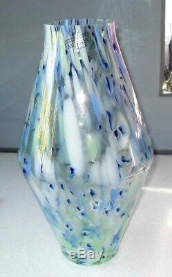 Large Italian Murano Vertro Eseguito Art Glass Vase Fantastic Shape