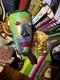 Large Murano Art Glass Picasso Face Vase Hand Blown Multicolor Abstract Art