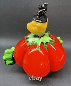 Large Murano Hand Blown Glass Clown Body Shaped Like Round Red Tomato 7 Tall