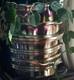 Large Murano Hand Blown Glass Vase Planter Cachepot, Iridescent Copper & Gold
