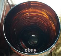 Large Murano Hand Blown Glass Vase Planter Cachepot, Iridescent Copper & Gold