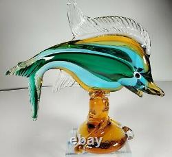 Large Murano Italian Art Glass Sculpture Vintage Fish Amazing Beach Sea A