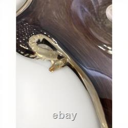 Large Murano Style Hand Blown Glass Pedestal Centerpiece 17 D X 17 W X 8H